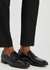 Blooming black leather penny loafers - Santoni