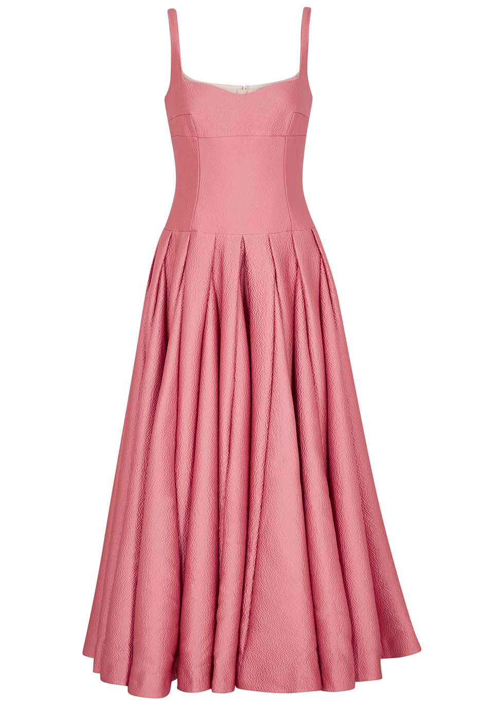 Mandy pink cloqué maxi dress