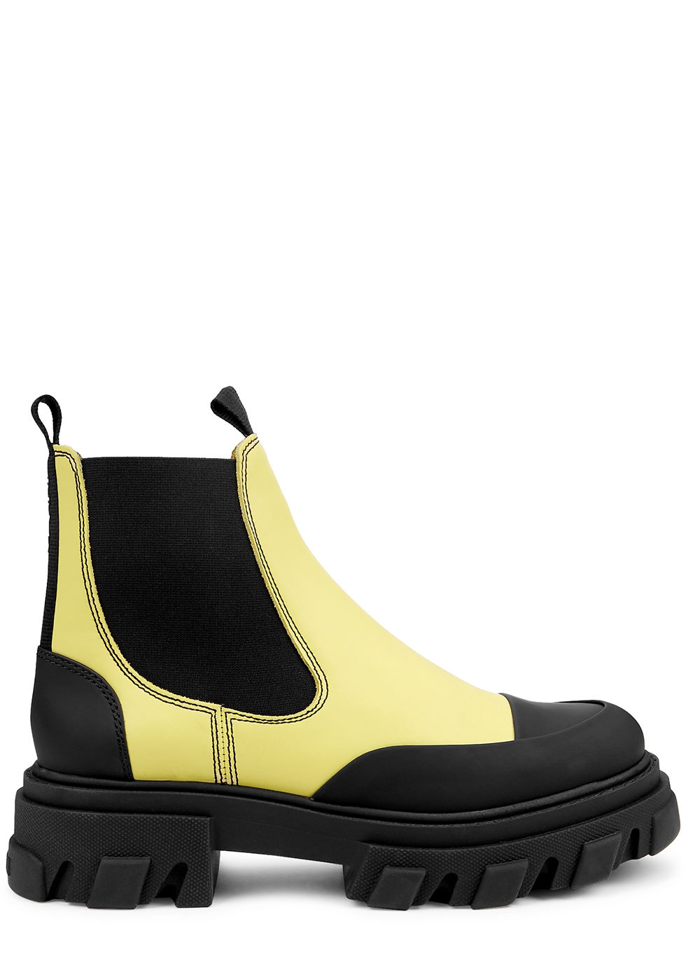 Yellow leather Chelsea boots