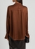 Lyn dark brown silk-satin shirt - Petar Petrov