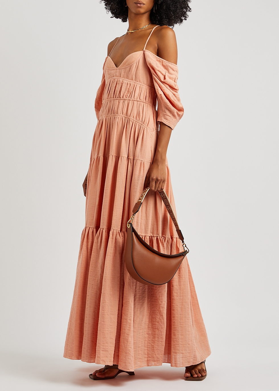 Wilder orange cotton-jacquard maxi dress Harvey Nichols Women Clothing Dresses Maxi Dresses 