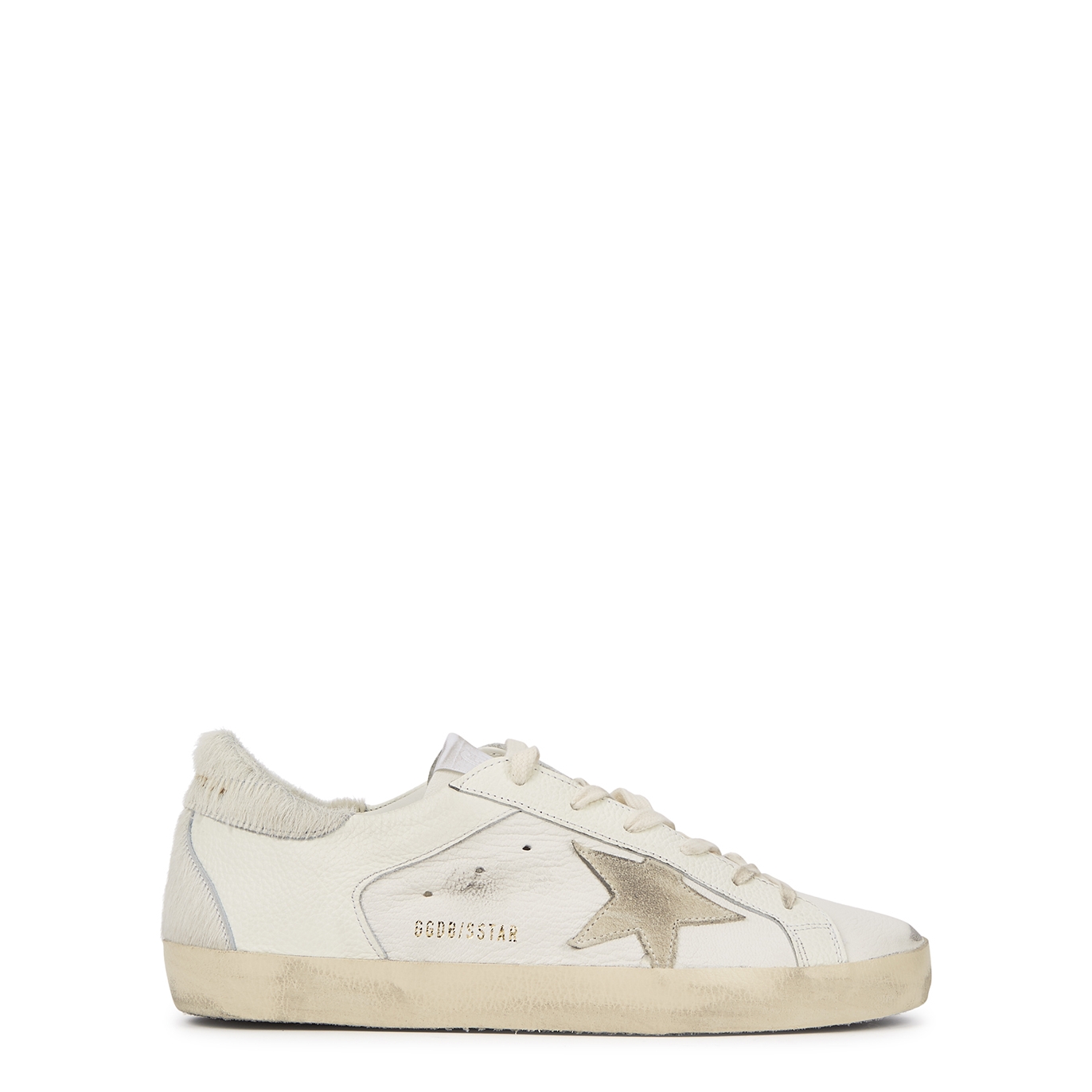 Golden Goose Superstar Distressed Leather Sneakers - White And Grey - 5