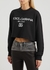 Black logo cropped cotton sweatshirt - Dolce & Gabbana