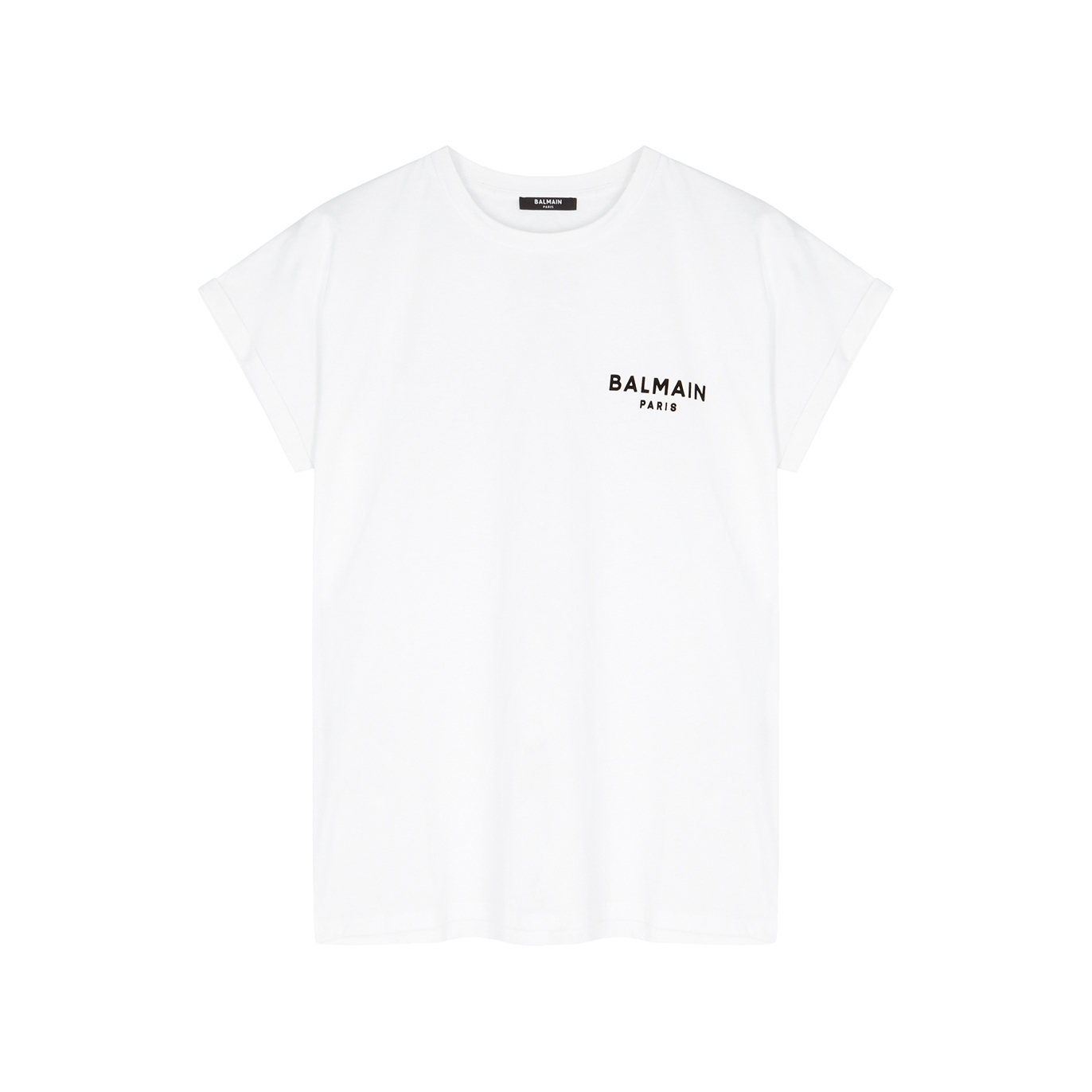 Balmain White Logo Cotton T-shirt - White And Black - S
