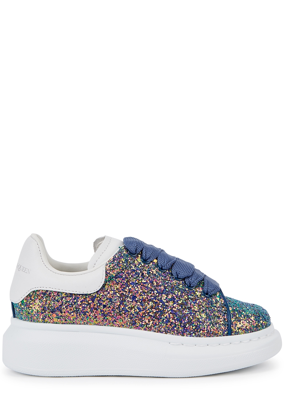 KIDS Oversized glittered leather sneakers