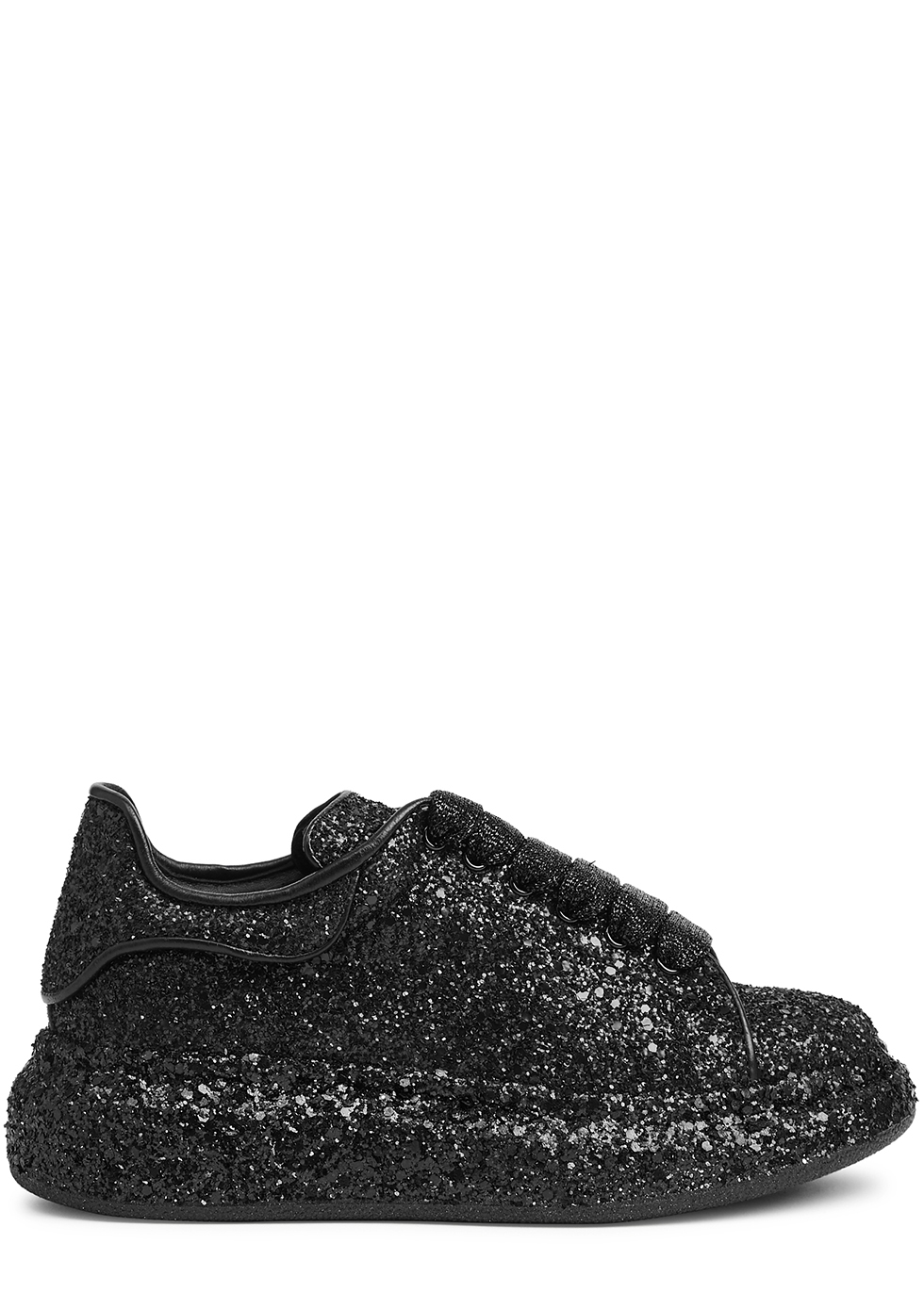 KIDS Oversized black glittered sneakers