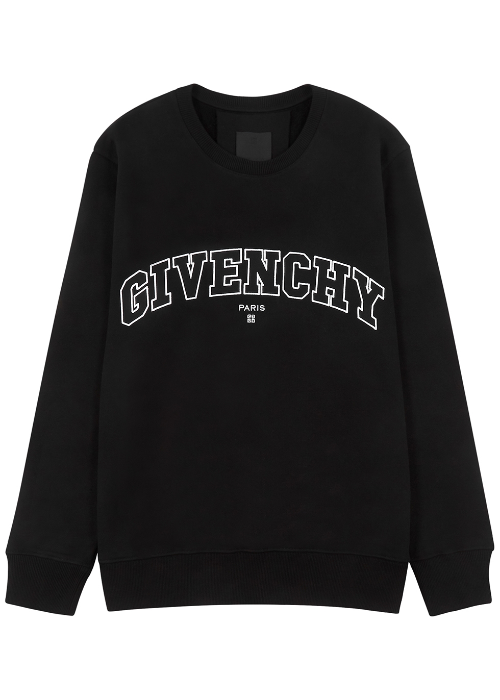 College black logo-embroidered cotton sweatshirt