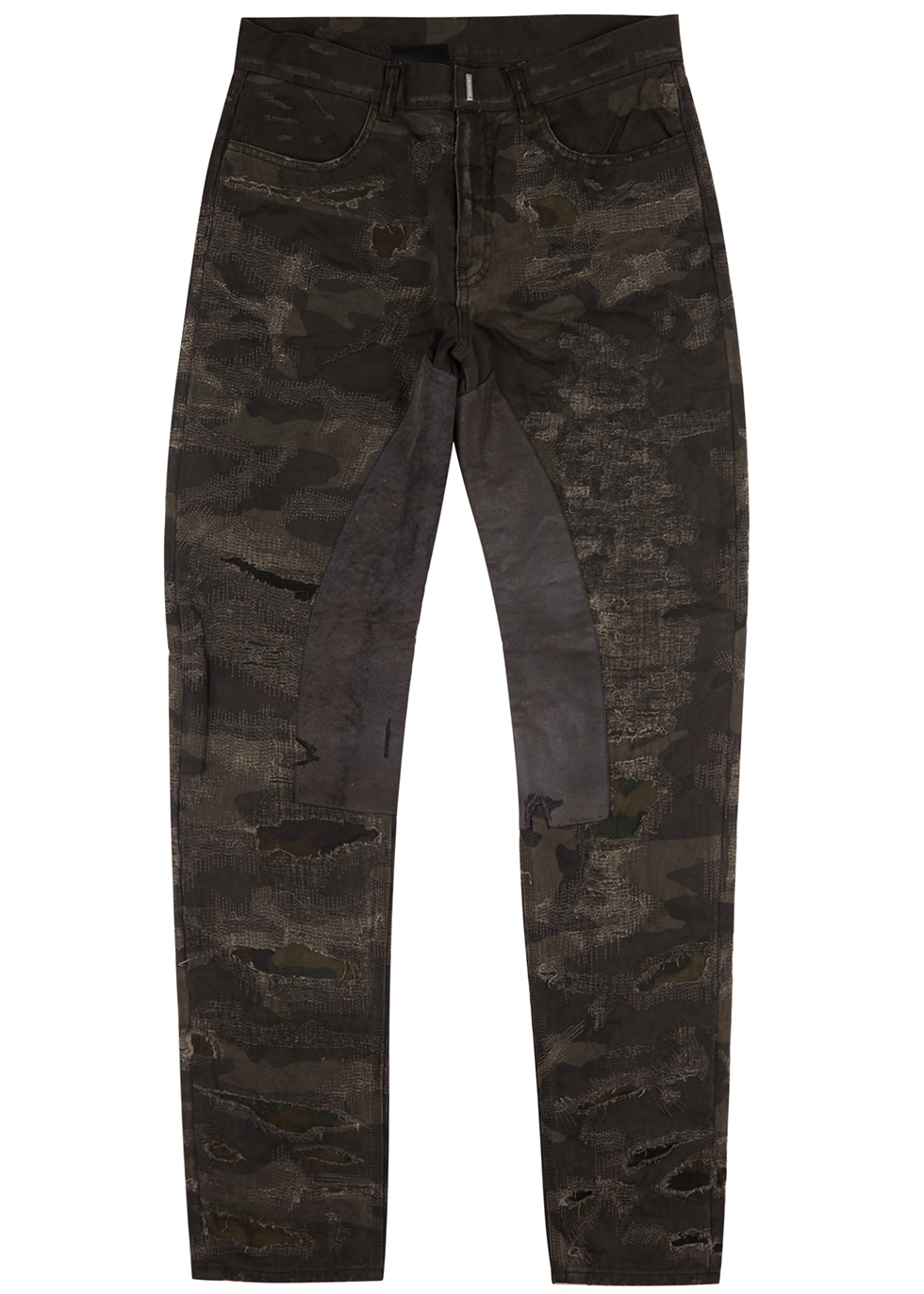 Givenchy Camouflage distressed slim-leg jeans