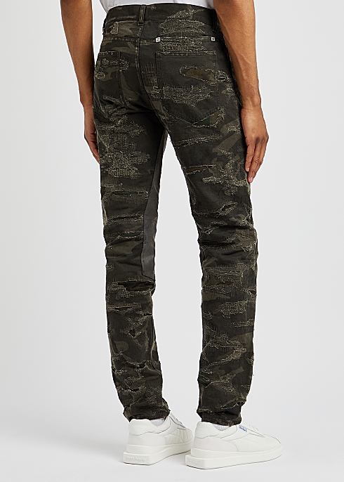 Givenchy Camouflage distressed slim-leg jeans - Harvey Nichols