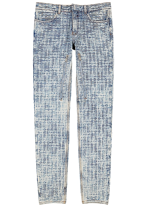 Givenchy 4G blue logo-jacquard skinny jeans - Harvey Nichols