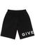 Black logo-embroidered cotton shorts - Givenchy