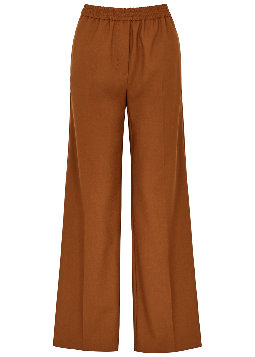 Weekend Max Mara Godezia brown wide-leg wool trousers - Harvey Nichols