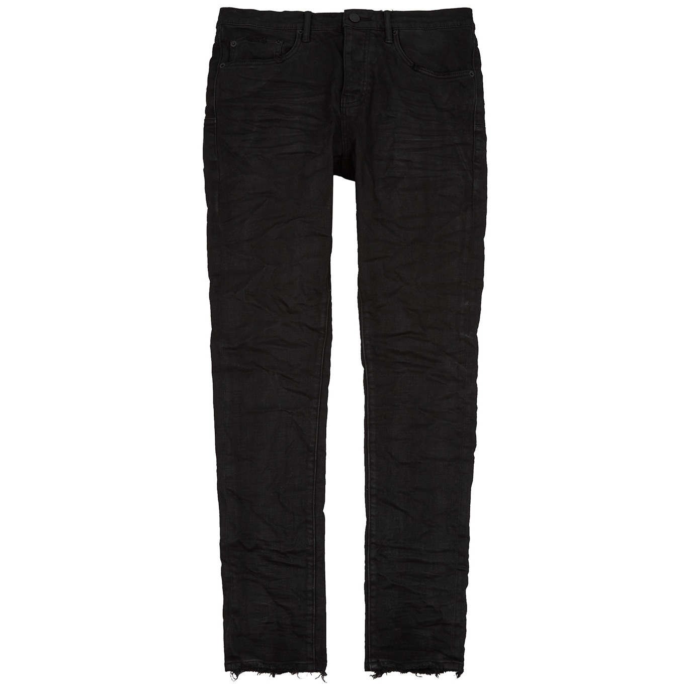 Purple Brand Black Distressed Coated Skinny Jeans - W34