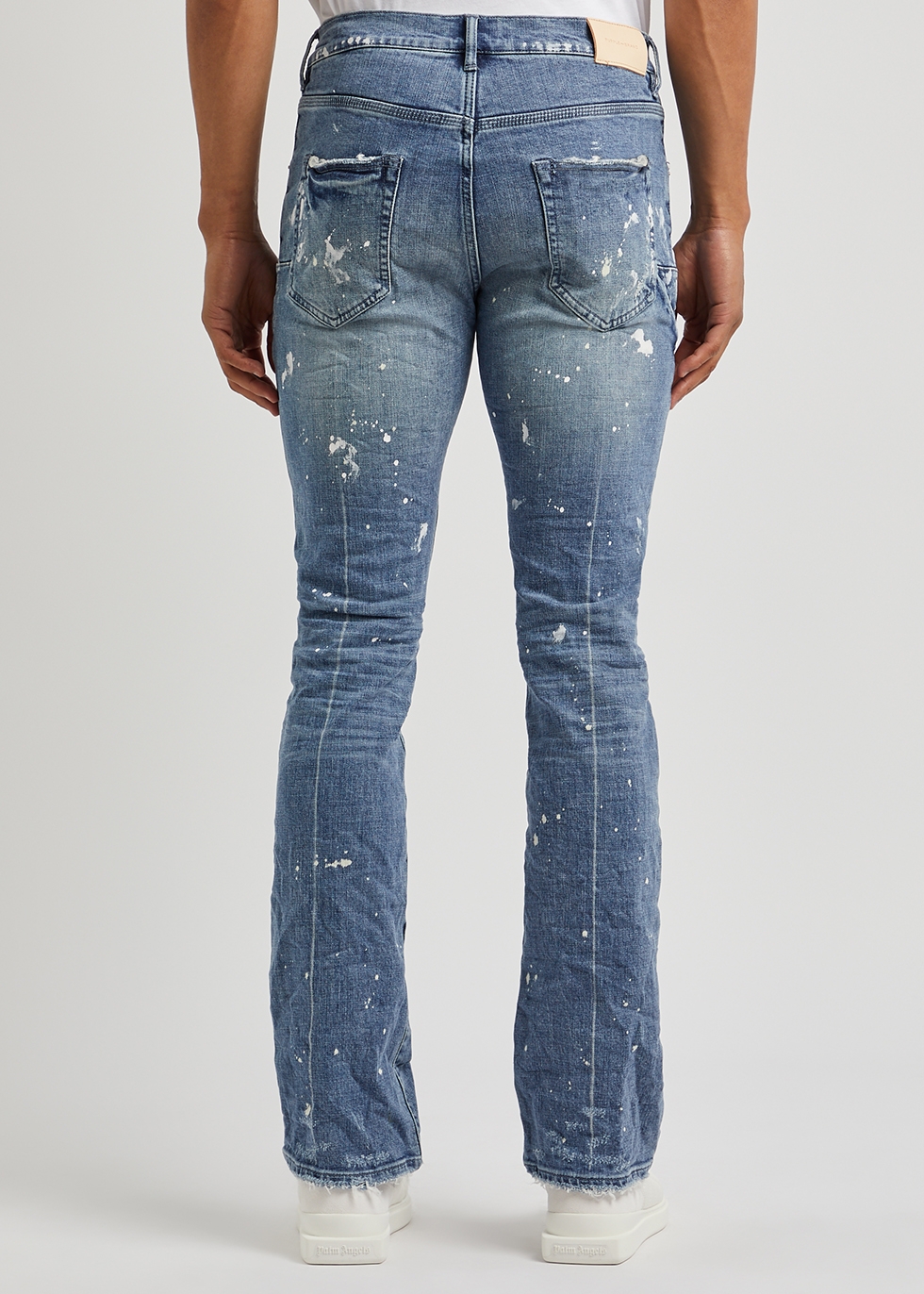 Dirty Destroy blue distressed bootcut jeans Harvey Nichols Men Clothing Jeans Bootcut Jeans 