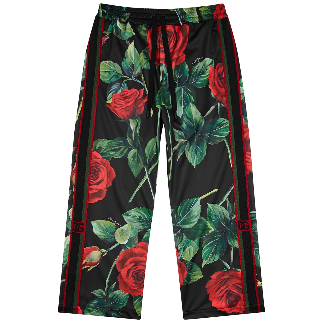 Dolce & Gabbana Floral-print Satin-jersey Sweatpants - Multicoloured