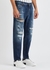 Blue distressed straight-leg jeans - Dolce & Gabbana