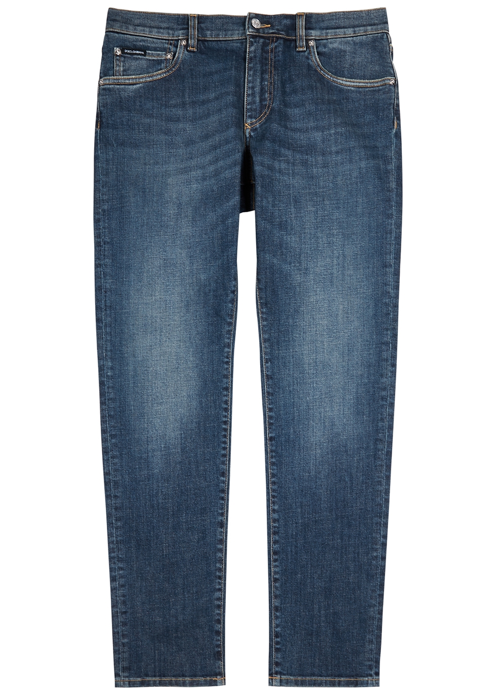Dark blue slim-leg jeans
