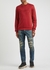 Red logo-embossed cotton sweatshirt - Dolce & Gabbana