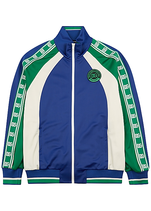 Dolce & Gabbana Panelled logo jersey track jacket - Harvey Nichols