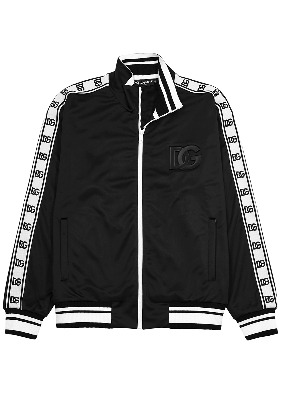 Black logo jersey track jacket