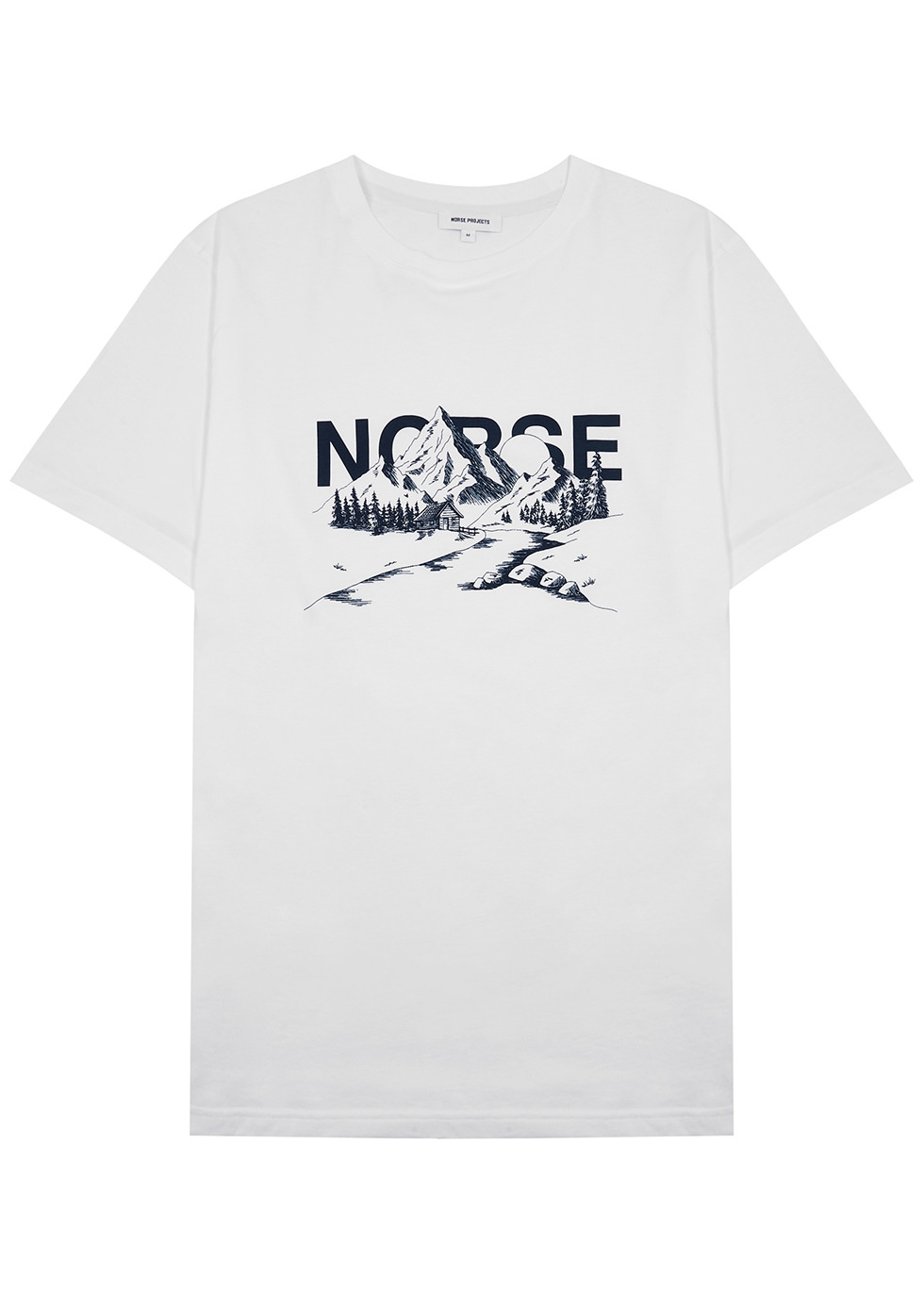 Norse Projects Niels Mountain white printed cotton T-shirt