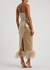 Minelli brown feather-trimmed sequin dress - 16 Arlington