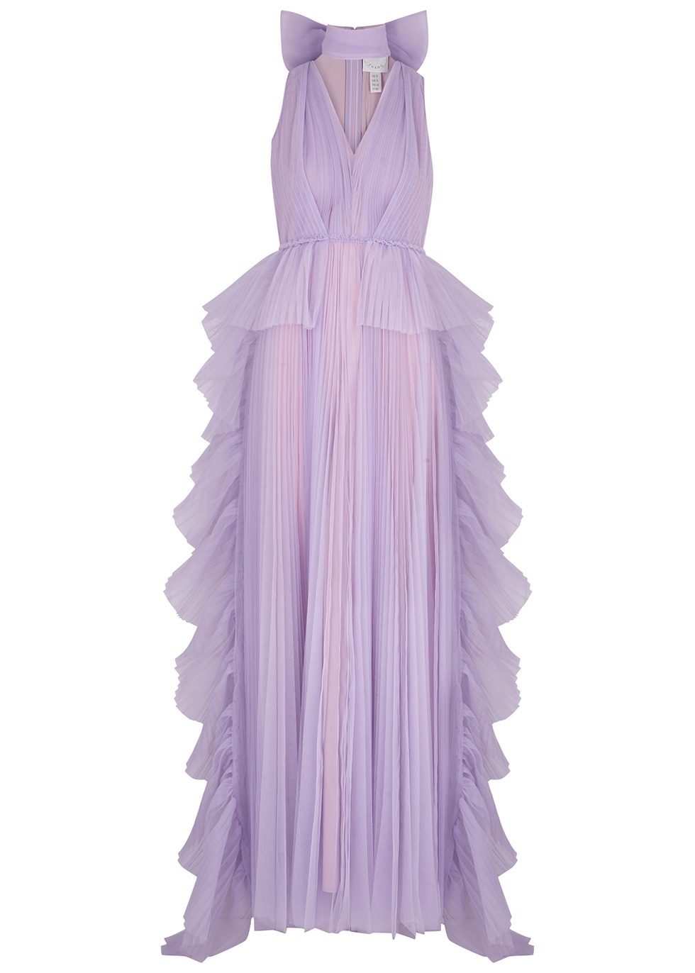 HUISHAN ZHANG Alana lilac plissé tulle gown - Harvey Nichols