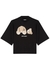 Black bear-print cropped cotton T-shirt - Palm Angels