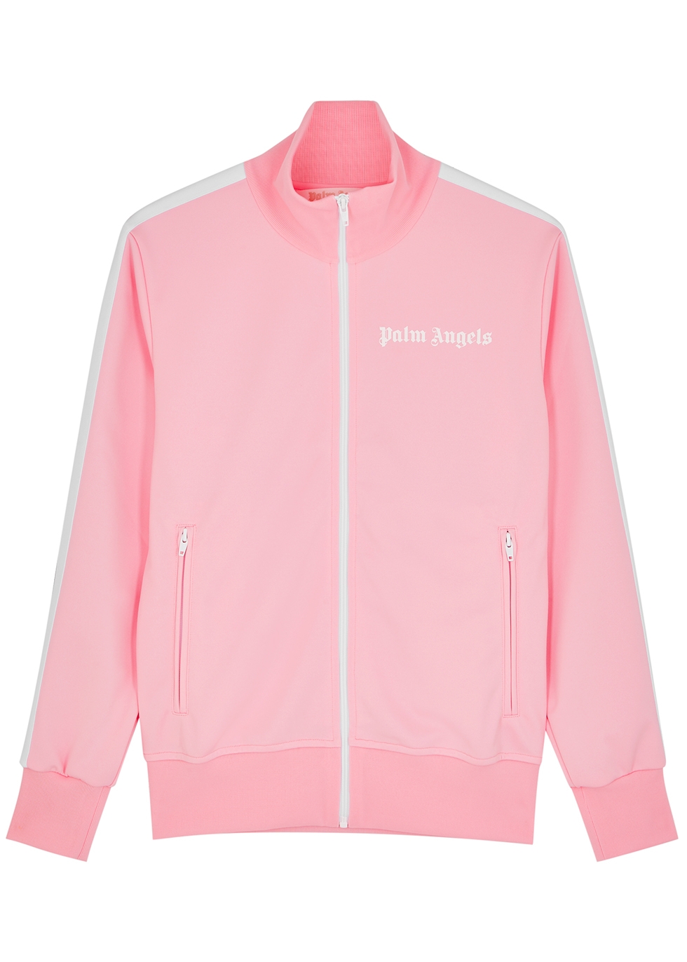 Pink striped jersey track jacket
