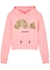 Pink logo hooded cotton sweatshirt - Palm Angels