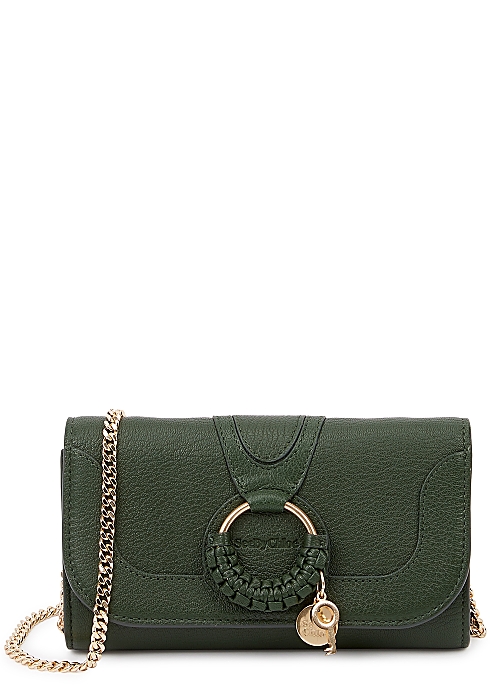 See by Chloé Hana green leather wallet-on-chain - Harvey Nichols