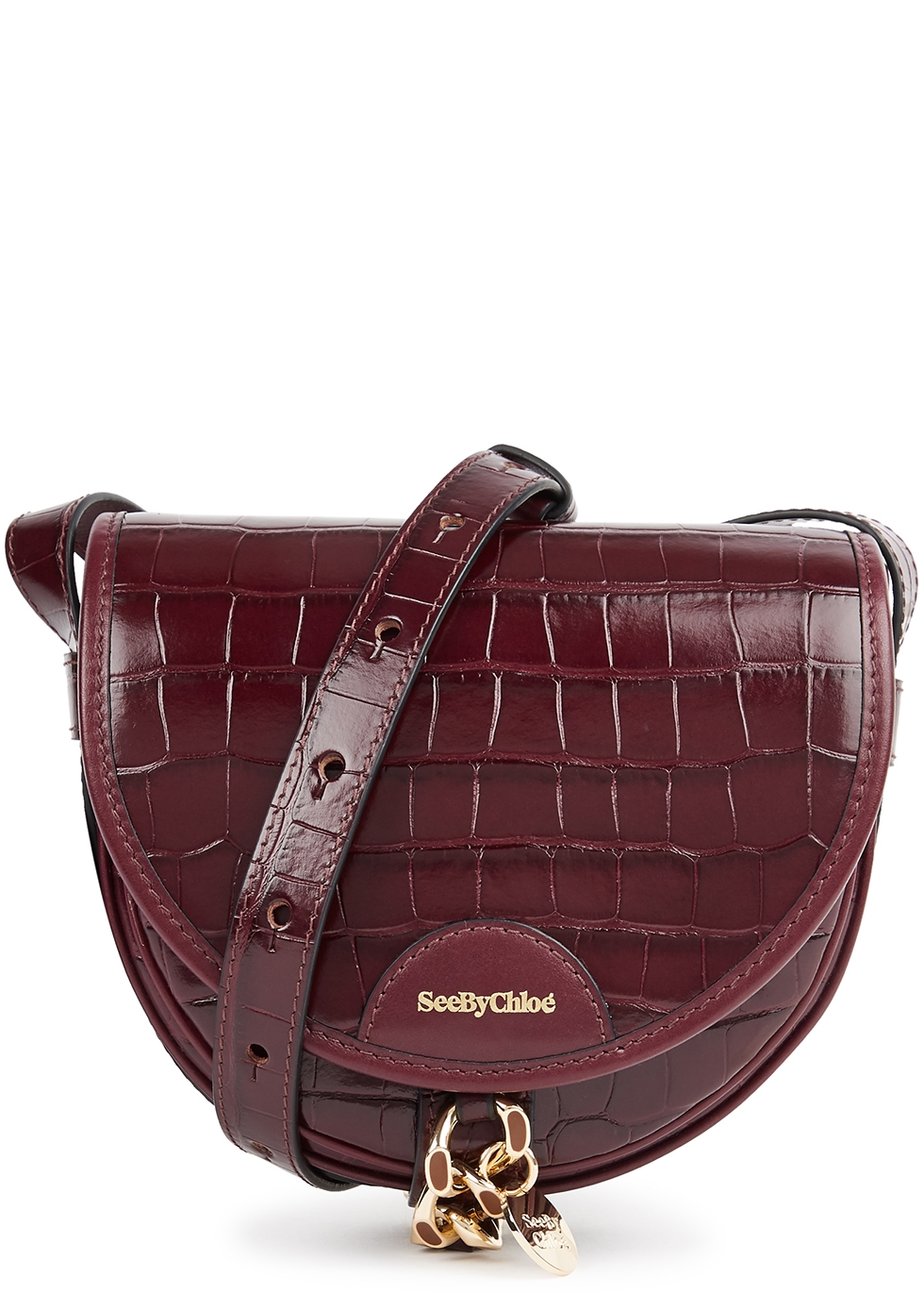 Womens Bags Shoulder bags Red See By Chloé Mara Color-block Leather Shoulder Bag in Burgundy 
