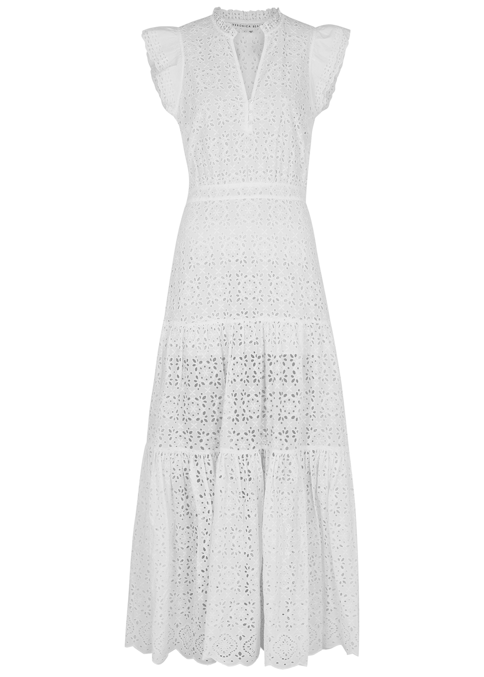 Satori white broderie anglaise cotton maxi dress