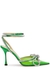 Double Bow 100 green embellished PVC pumps - MACH & MACH