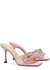 Double Bow 95 pink satin mules - MACH & MACH