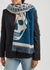 Teal logo-intarsia wool scarf - Alexander McQueen