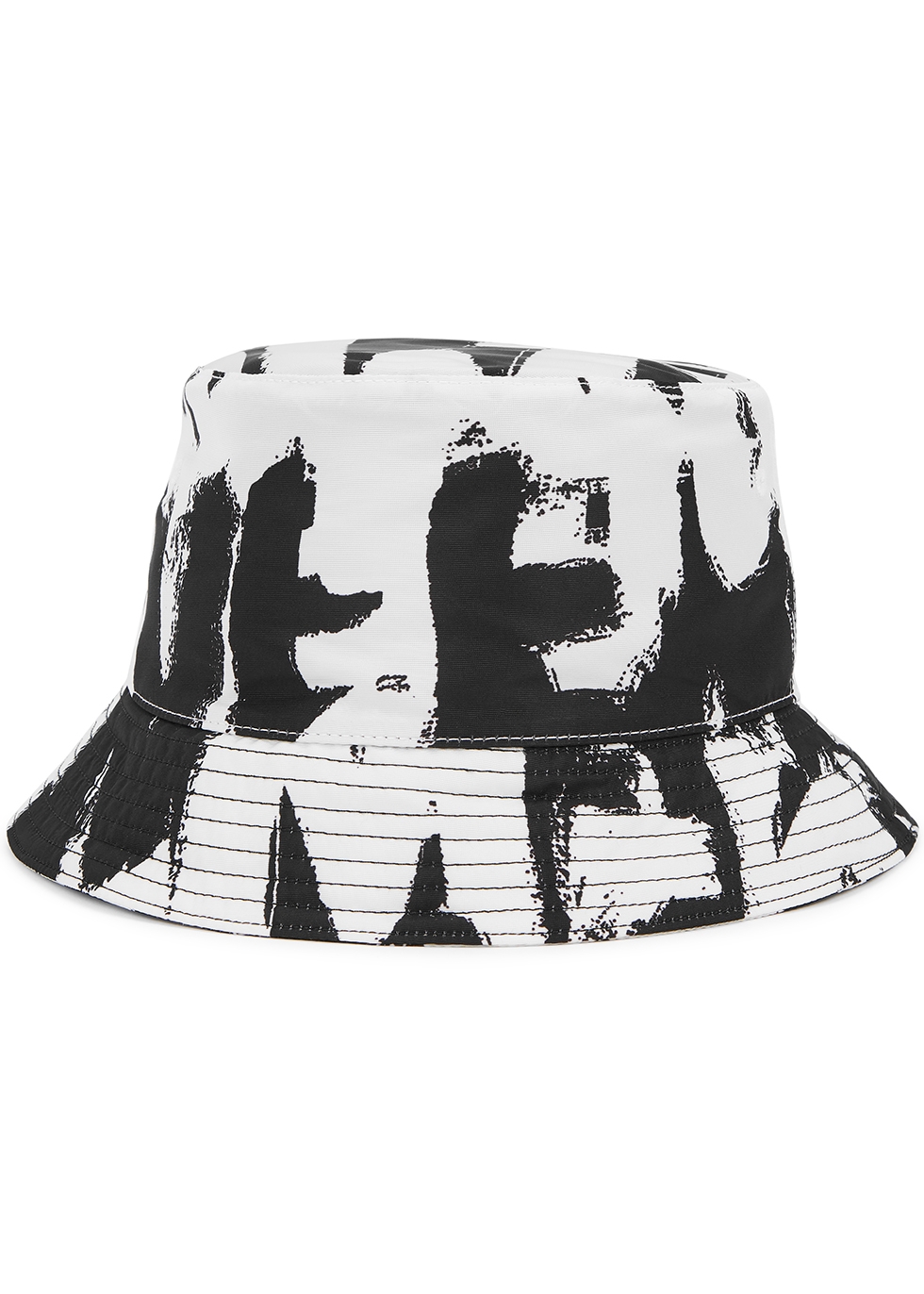 Monochrome logo-print nylon bucket hat