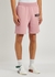 Pink logo-print cotton shorts - MOSCHINO