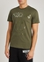 Army green logo-print cotton T-shirt - MOSCHINO