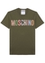 Green loqo-appliquéd cotton T-shirt - MOSCHINO