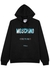 Black logo hooded cotton sweatshirt - MOSCHINO