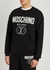 Black logo-print cotton sweatshirt - MOSCHINO