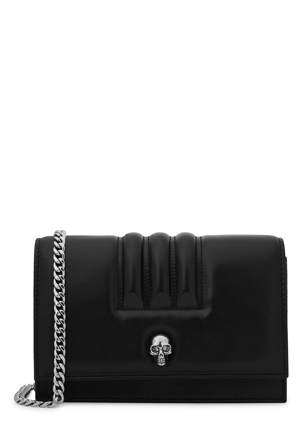 Alexander McQueen Skull mini black leather shoulder bag