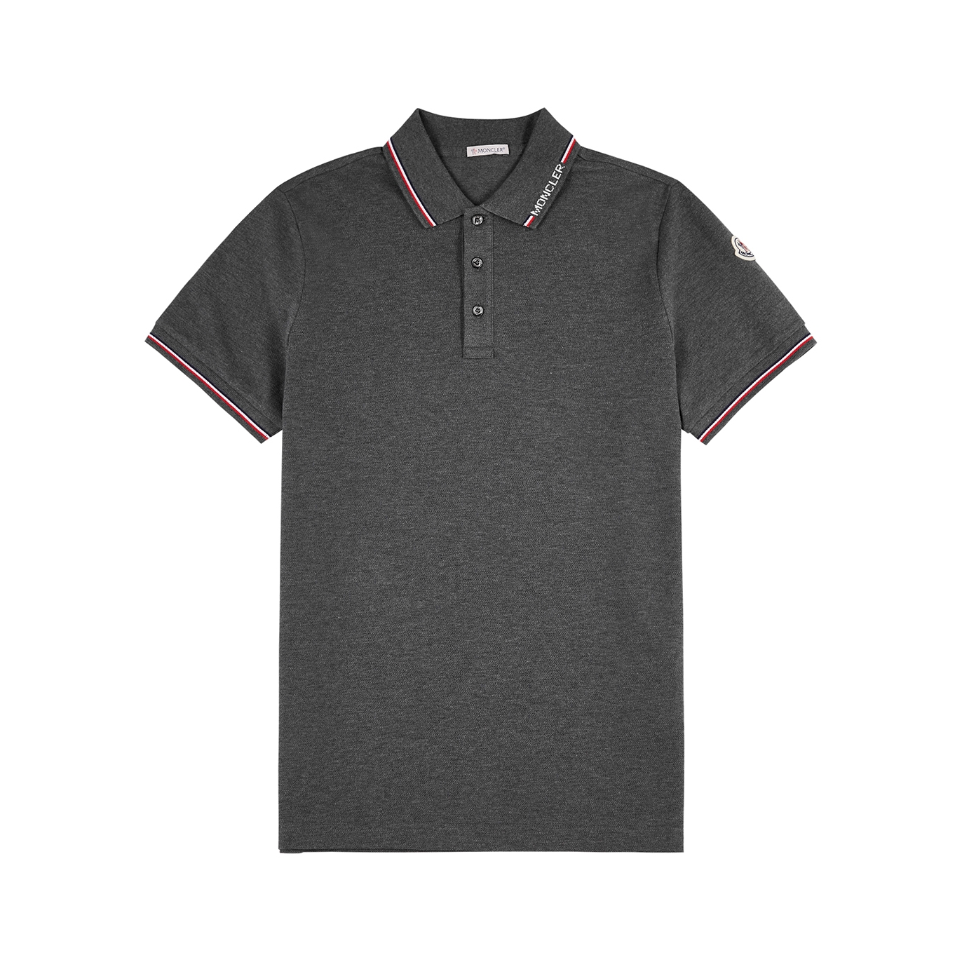 Moncler Grey Piqué Cotton Polo Shirt - XL
