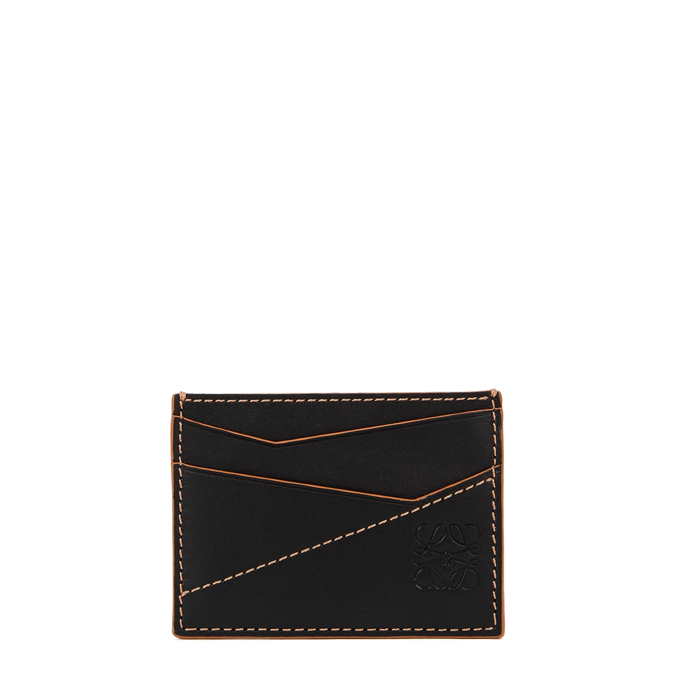 Loewe Puzzle Black Leather Card Holder, Card Holder, Panelled