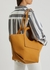 Cala small camel leather and canvas tote - Hereu