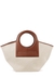 Cala small leather and canvas tote - Hereu