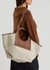 Cala small leather and canvas tote - Hereu