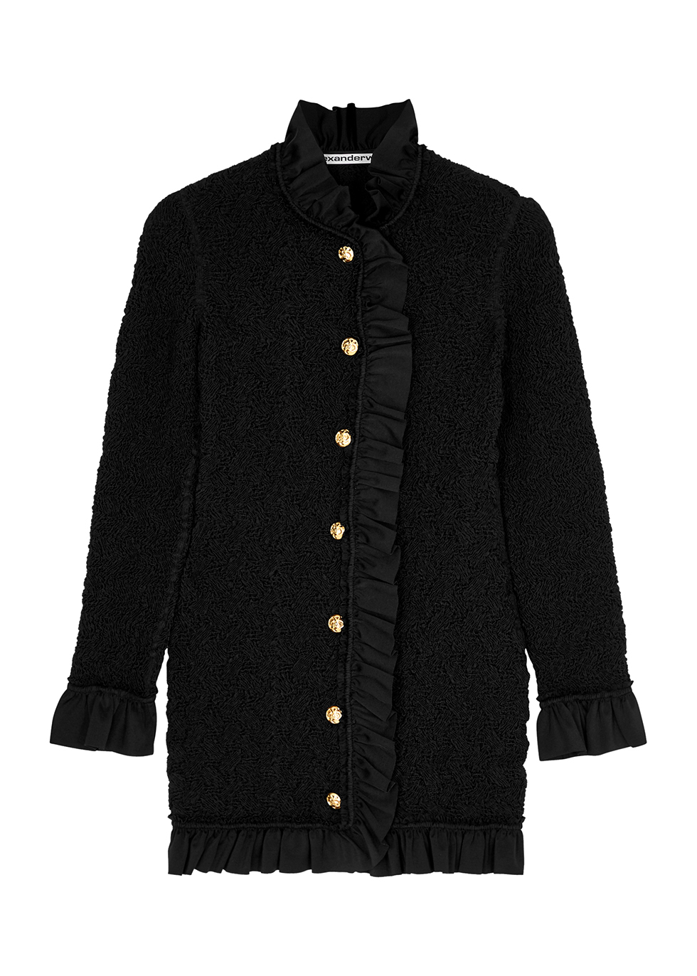Alexander Wang Black ruffle-trimmed smocked jacket