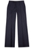 Navy horsebit-jacquard wool trousers - Gucci